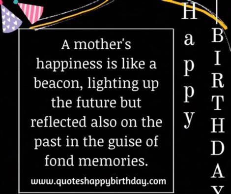 A mother's happiness is like a beacon, 
